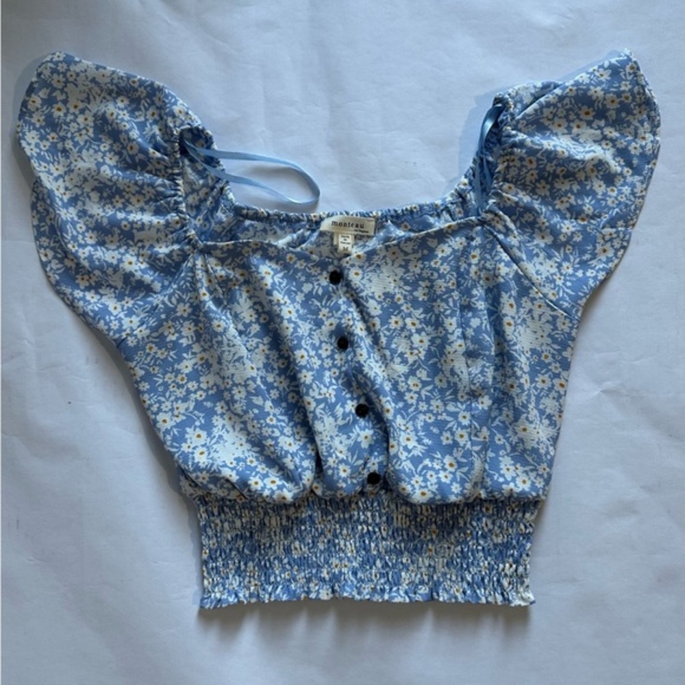 Monteau Floral Blue Women's Top